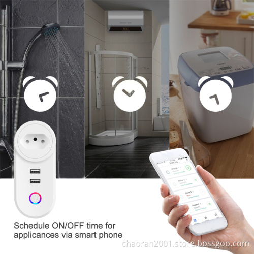 2018 Hot SaleElectrical Home Remote Control Wireless Mini Socket Work With Google Home Alexa Brazil Wifi Smart Plug